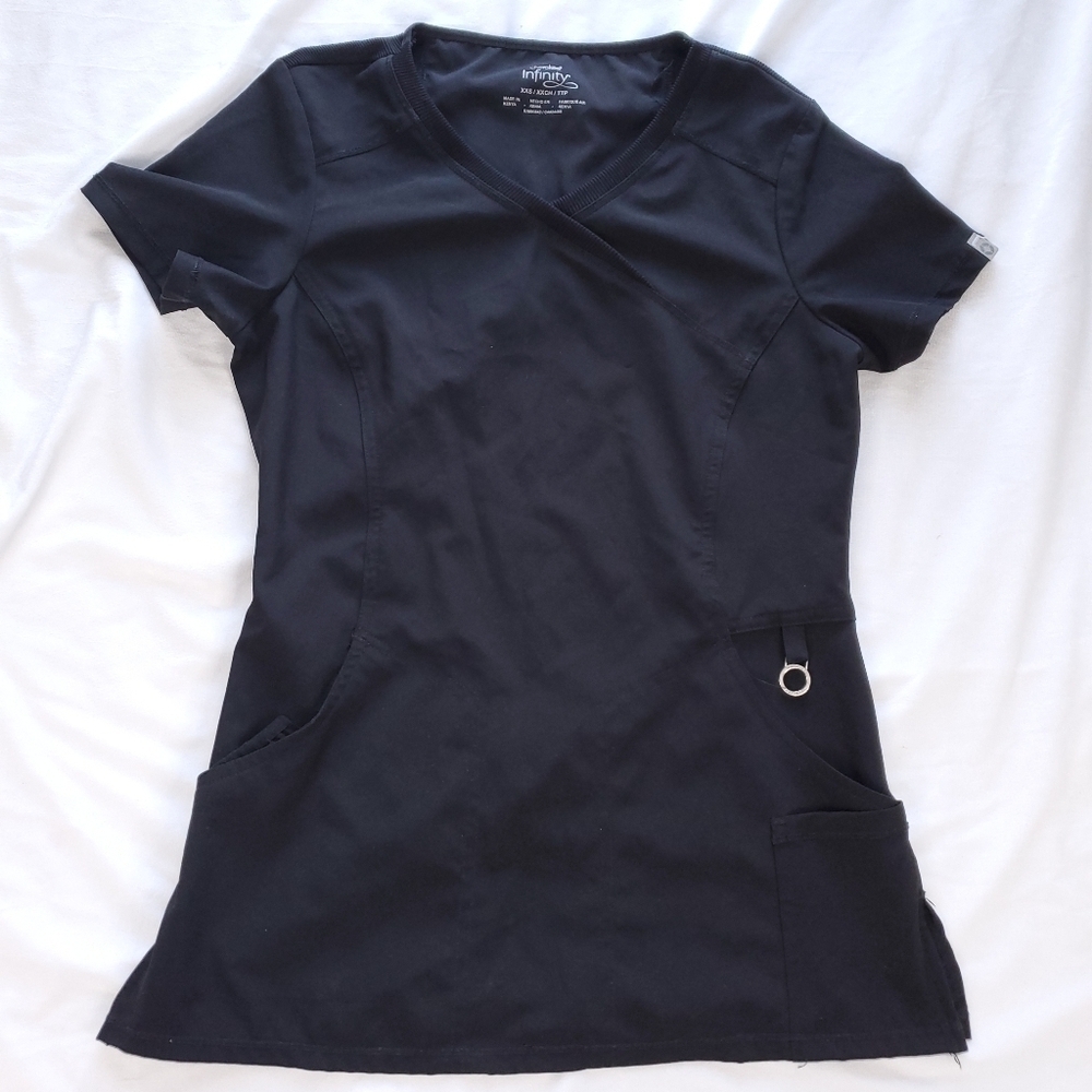 Cherokee Infinity Mock Wrap Scrub Top XXS